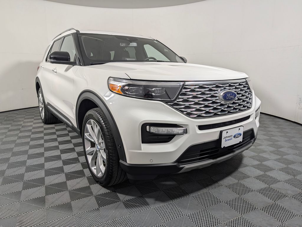 Star White Metallic Tri-Coat 2023 Ford Explorer SUV / Crossover All-Wheel Drive Automatic