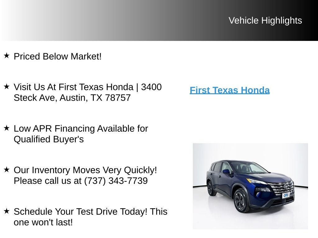 Used Car 2024 Nissan Rogue  Sv For Sale Under $20,000 In Austin, Texas
