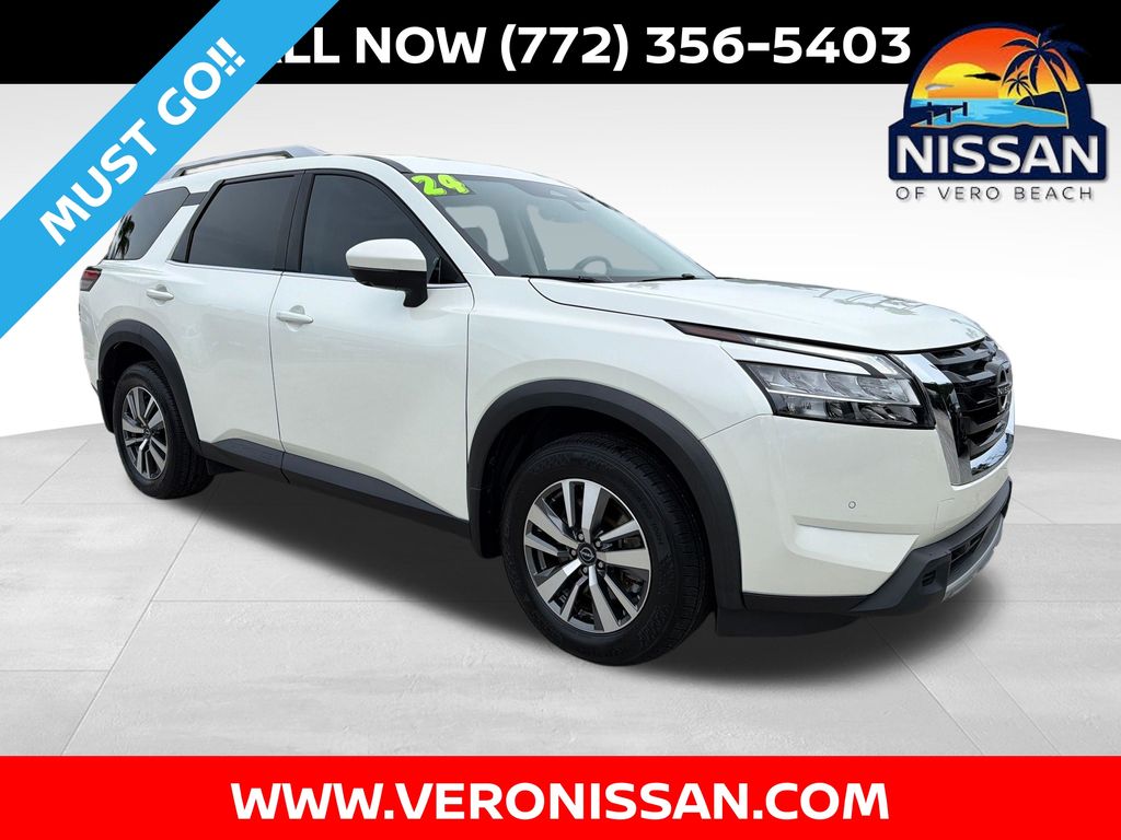 Pearl White 2024 Nissan Pathfinder SUV / Crossover Front-Wheel Drive 9-Speed Automatic