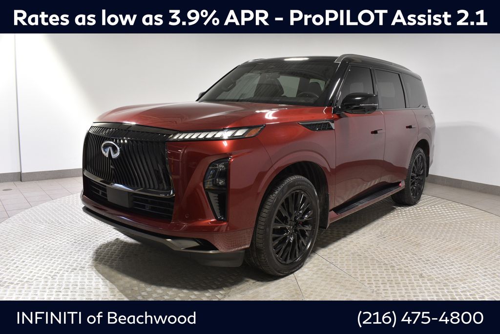 Coulis Red/Black Obsidian 2025 INFINITI QX80 Autograph 4WD SUV / Crossover All-Wheel Drive 9-Speed Automatic