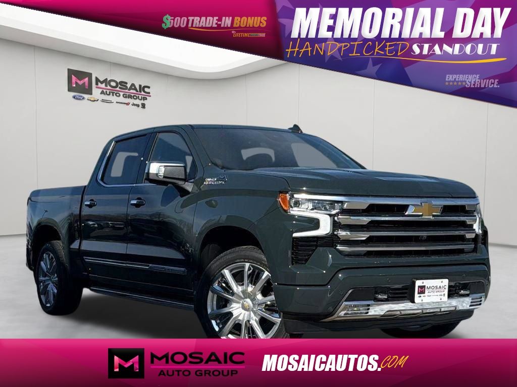 Cypress Gray 2026 Chevrolet Silverado 1500 High Country Crew Cab 4WD Pickup Truck Four-Wheel Drive Automatic