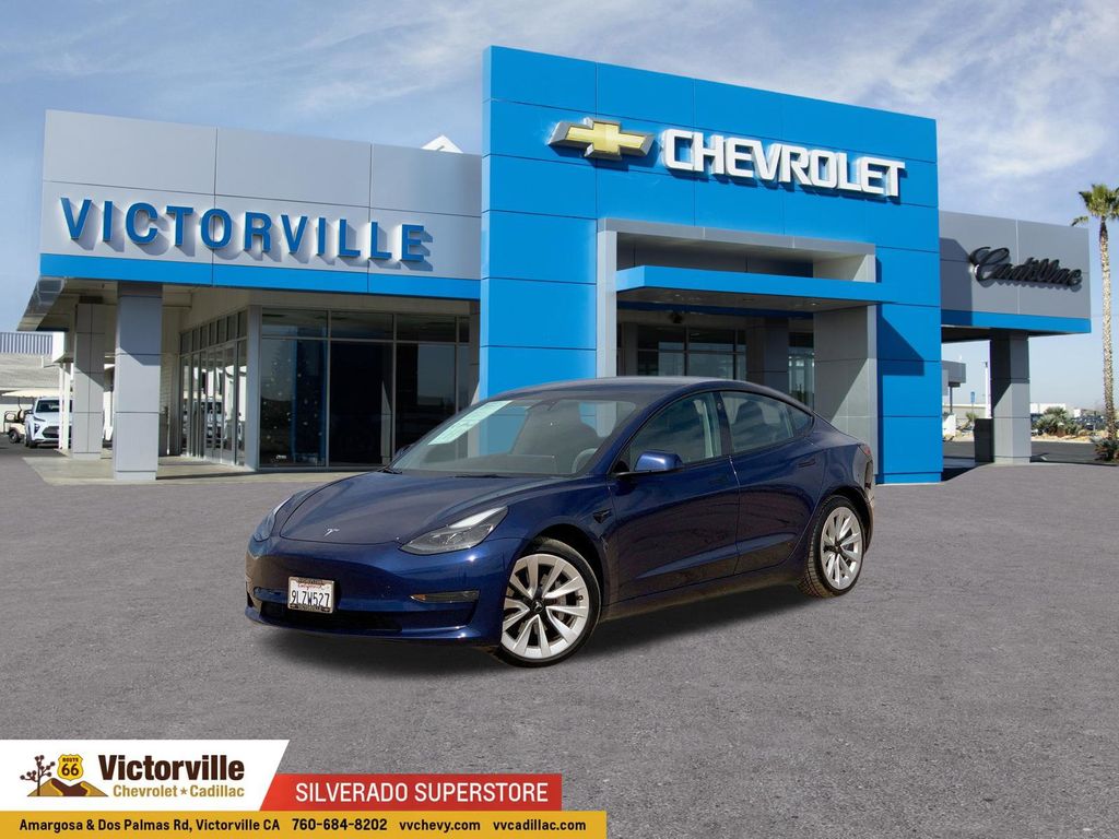Deep Blue Metallic 2022 Tesla Model 3 RWD Sedan Rear-Wheel Drive 1-Speed Automatic