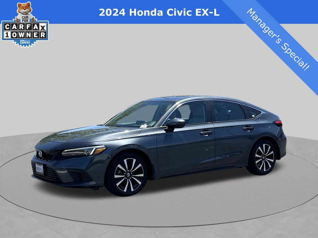 Meteorite Gray Metallic 2024 Honda Civic Hatchback Hatchback Front-Wheel Drive Continuously Variable Transmission