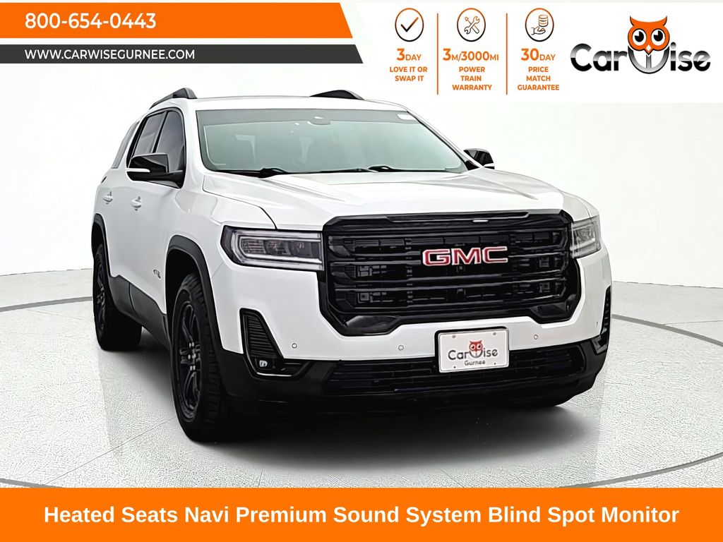 White Frost Tricoat 2021 GMC Acadia SUV / Crossover Four-Wheel Drive 9-Speed Automatic