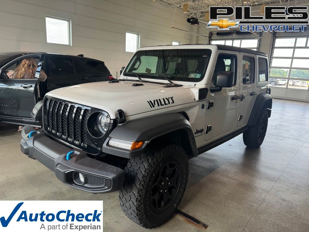Bright White Clearcoat 2023 Jeep Wrangler 4xe SUV / Crossover Four-Wheel Drive 8-Speed Automatic