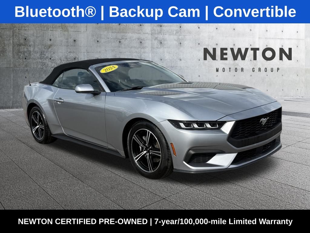 Iconic Silver Metallic 2024 Ford Mustang EcoBoost Premium Convertible RWD Convertible Rear-Wheel Drive Automatic