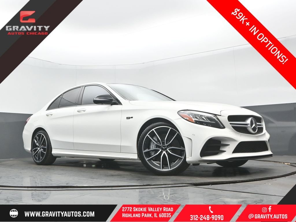 Polar White 2019 Mercedes-Benz C-Class AMG C 43 Sedan 4MATIC Sedan All-Wheel Drive 9-Speed Automatic