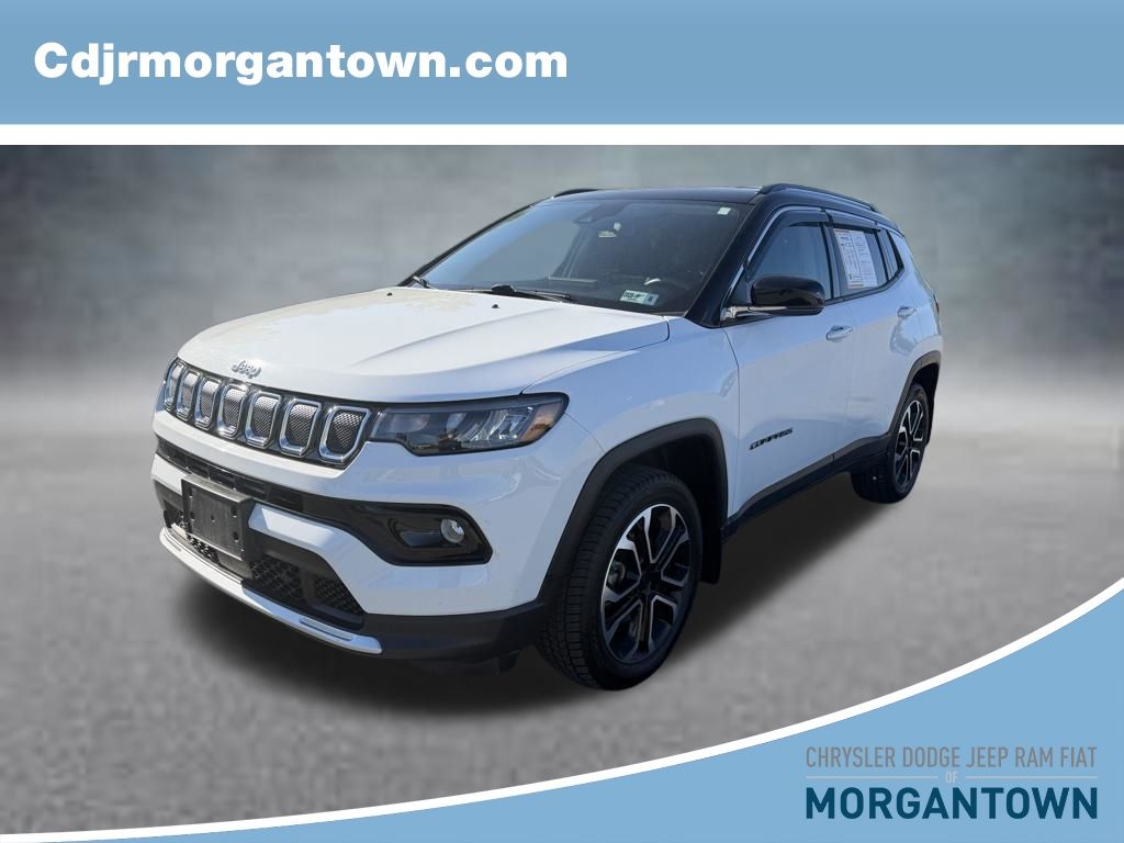 Bright White Clearcoat 2022 Jeep Compass Limited 4WD SUV / Crossover Four-Wheel Drive 9-Speed Automatic