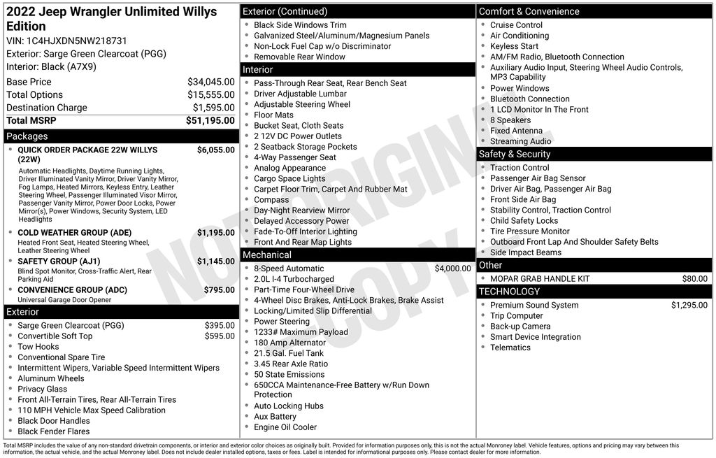 Used Car 2022 Jeep Wrangler  Unlimited Sport For Sale Under $30,000 In Austin, Texas