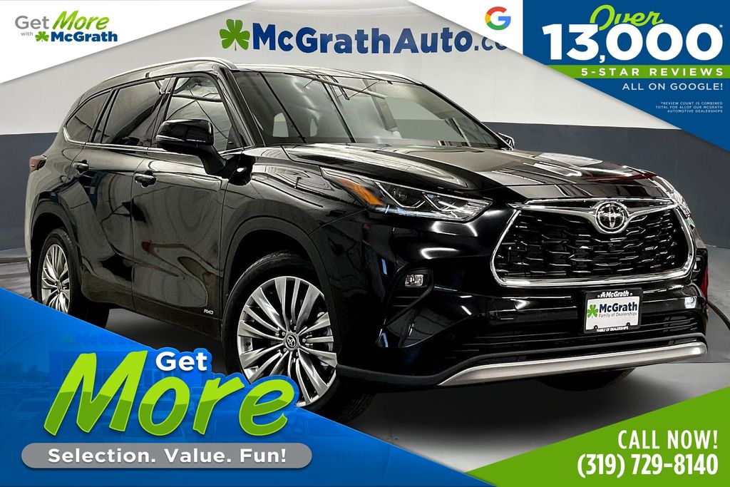 Midnight Black Metallic 2026 Toyota Highlander Hybrid Platinum AWD SUV / Crossover All-Wheel Drive Continuously Variable Transmission