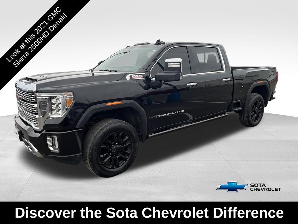 Black (Ebony Twilight Metallic) 2021 GMC Sierra 2500HD Denali Crew Cab 4WD Pickup Truck Four-Wheel Drive Automatic