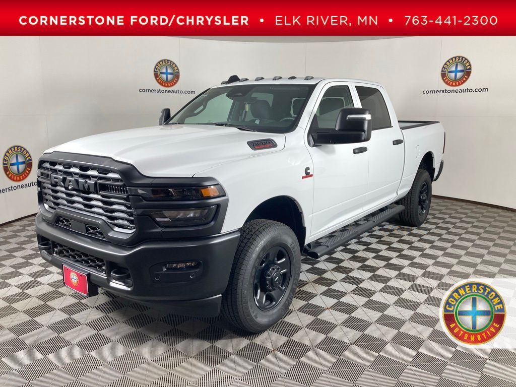 Bright White Clearcoat 2025 RAM 2500 Tradesman Crew Cab 4WD Pickup Truck Four-Wheel Drive 8-Speed Automatic
