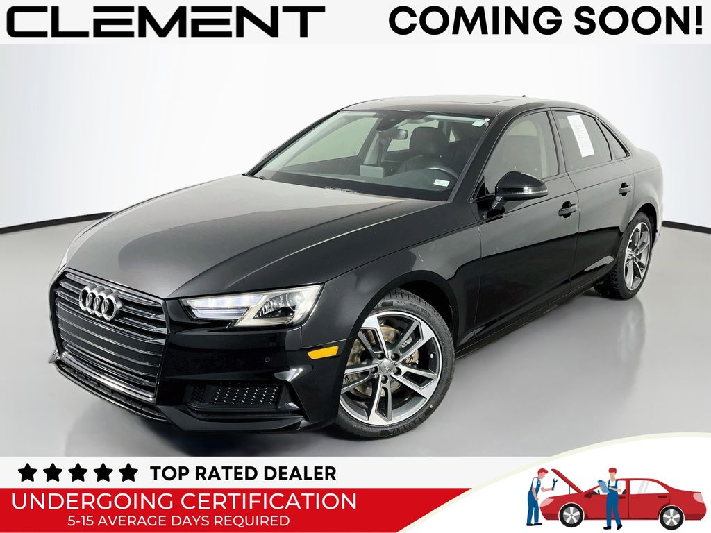 Brilliant Black 2019 Audi A4 Sedan Front-Wheel Drive 7-Speed Automatic