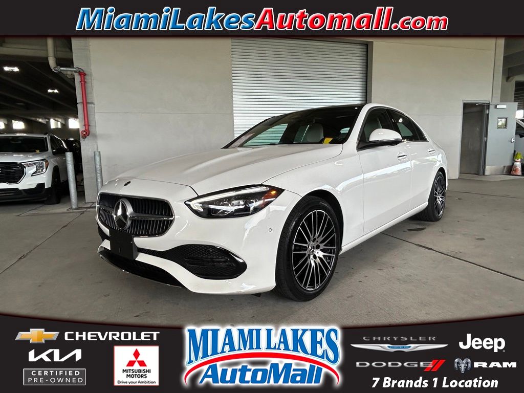 White 2025 Mercedes-Benz C-Class Sedan All-Wheel Drive 9-Speed Automatic