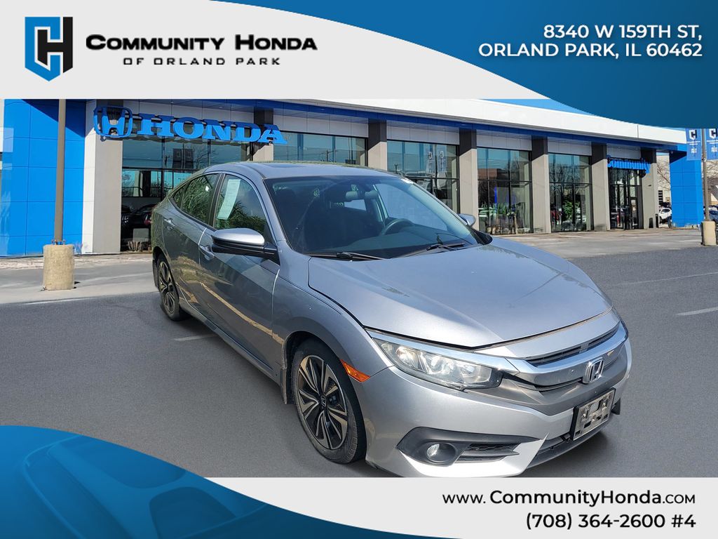 Silver 2016 Honda Civic Sedan Front-Wheel Drive Continuously Variable Transmission
