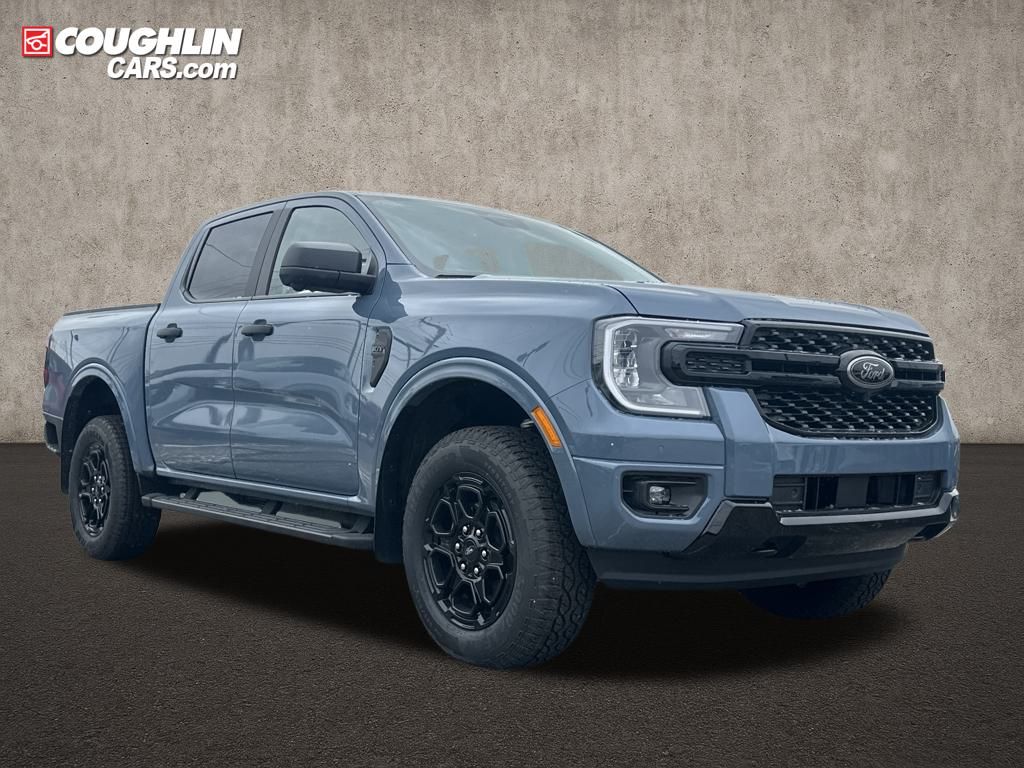 Blue (Azure Gray Metallic Tri-Coat) 2025 Ford Ranger XLT SuperCrew 4WD Pickup Truck Four-Wheel Drive Automatic