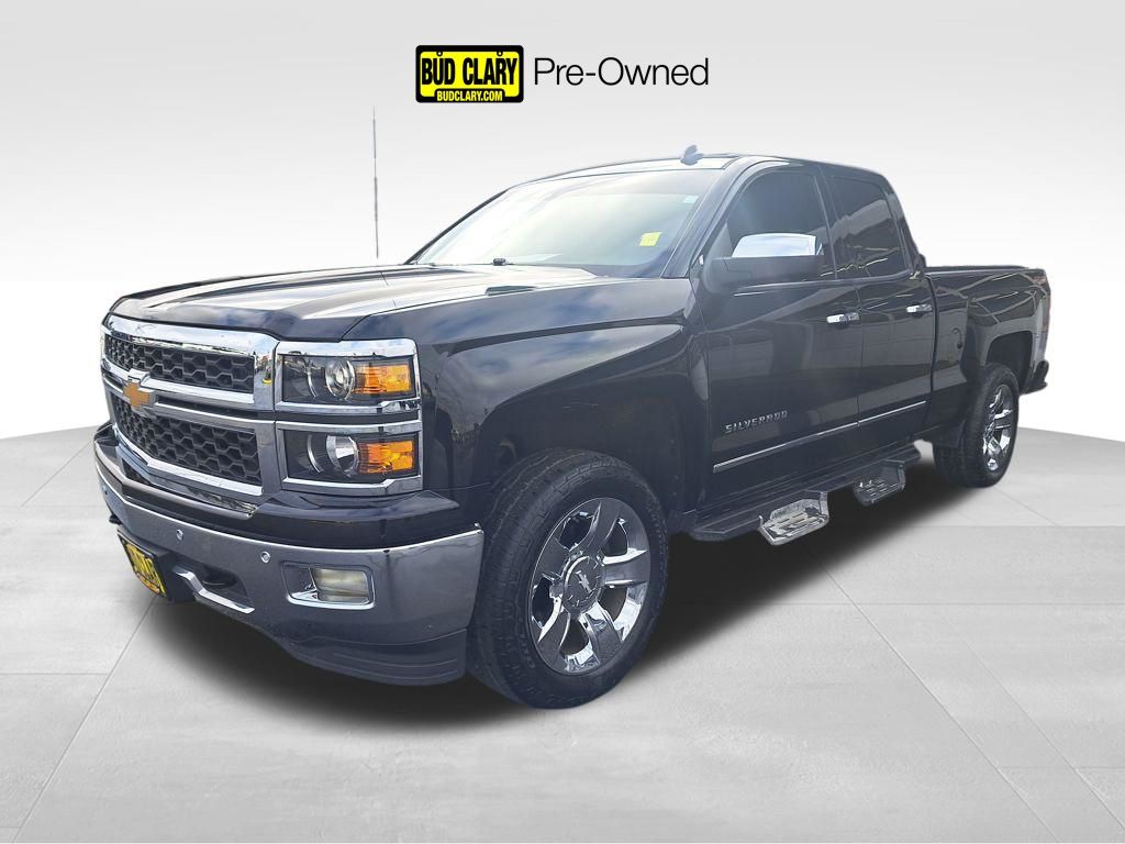 Black 2014 Chevrolet Silverado 1500 LTZ Double Cab 4WD Pickup Truck Four-Wheel Drive 6-Speed Automatic Overdrive
