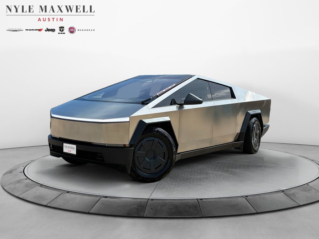 Gray (Ultra-Hard Stainless Steel) 2025 Tesla Cybertruck Pickup Truck All-Wheel Drive 1-Speed Automatic