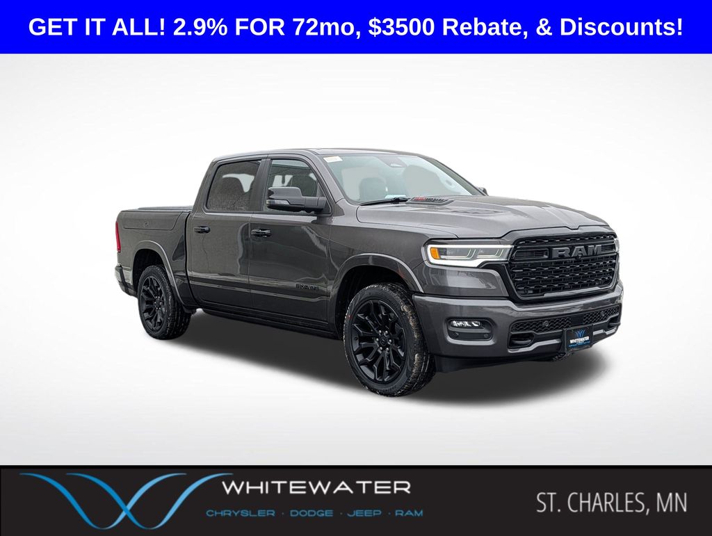 Gray (Granite Crystal Metallic Clearcoat) 2026 RAM 1500 Limited Crew Cab 4WD Pickup Truck Four-Wheel Drive 8-Speed Automatic