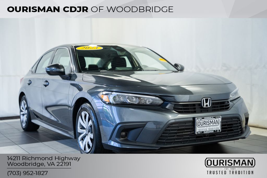 Meteorite Gray Metallic 2023 Honda Civic LX FWD Sedan Front-Wheel Drive Continuously Variable Transmission