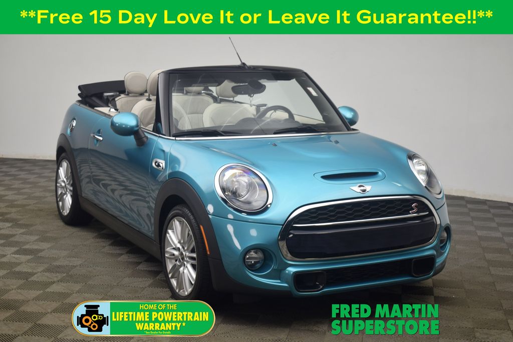Teal (Aqua) 2017 MINI Cooper S Convertible FWD Convertible Front-Wheel Drive 7-Speed Automatic