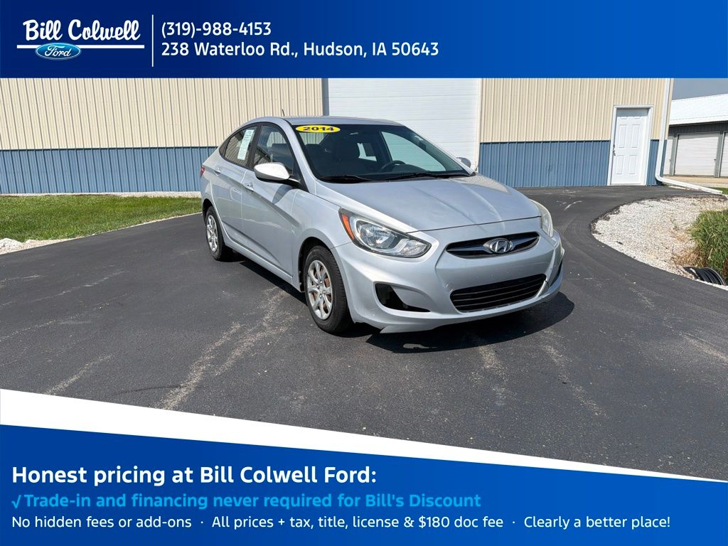Ironman Silver Metallic 2014 Hyundai Accent Sedan Front-Wheel Drive 6-Speed Automatic Overdrive