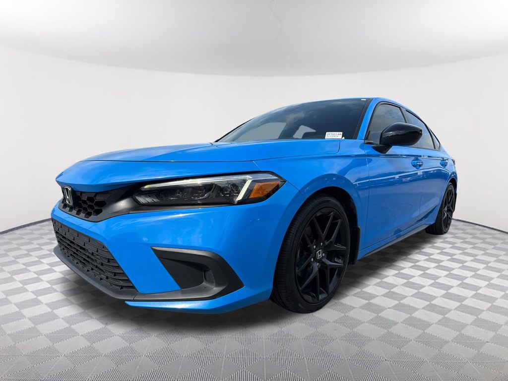 Blue 2023 Honda Civic Hatchback Sport FWD Hatchback Front-Wheel Drive Continuously Variable Transmission