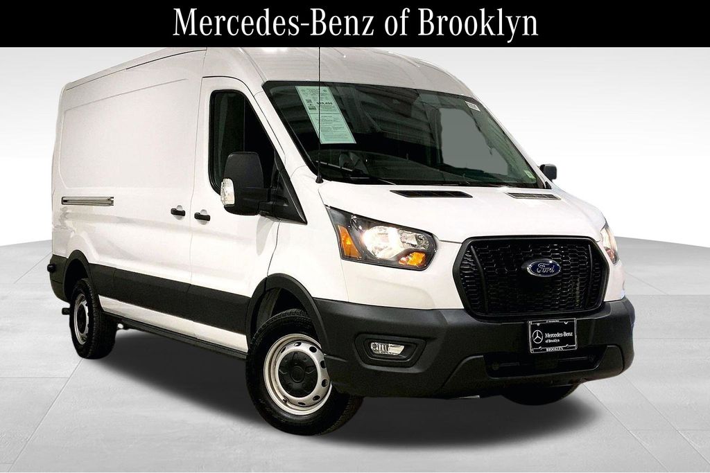 Oxford White 2024 Ford Transit Cargo 150 Medium Roof LB RWD Van Rear-Wheel Drive