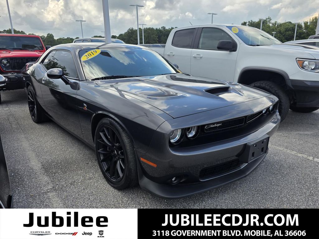 Gray (Granite Crystal Metallic Clearcoat) 2019 Dodge Challenger R/T Scat Pack RWD Coupe Rear-Wheel Drive 6-Speed Manual