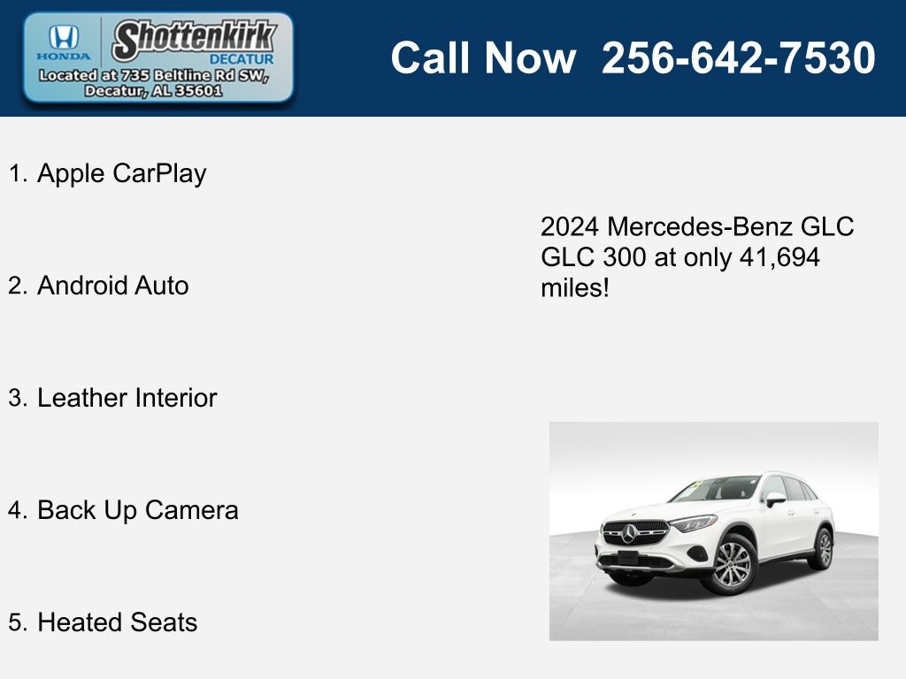 Used 2024 Mercedes-Benz GLC GLC 300 with VIN W1NKM4HB3RF077135 for sale in Decatur, AL