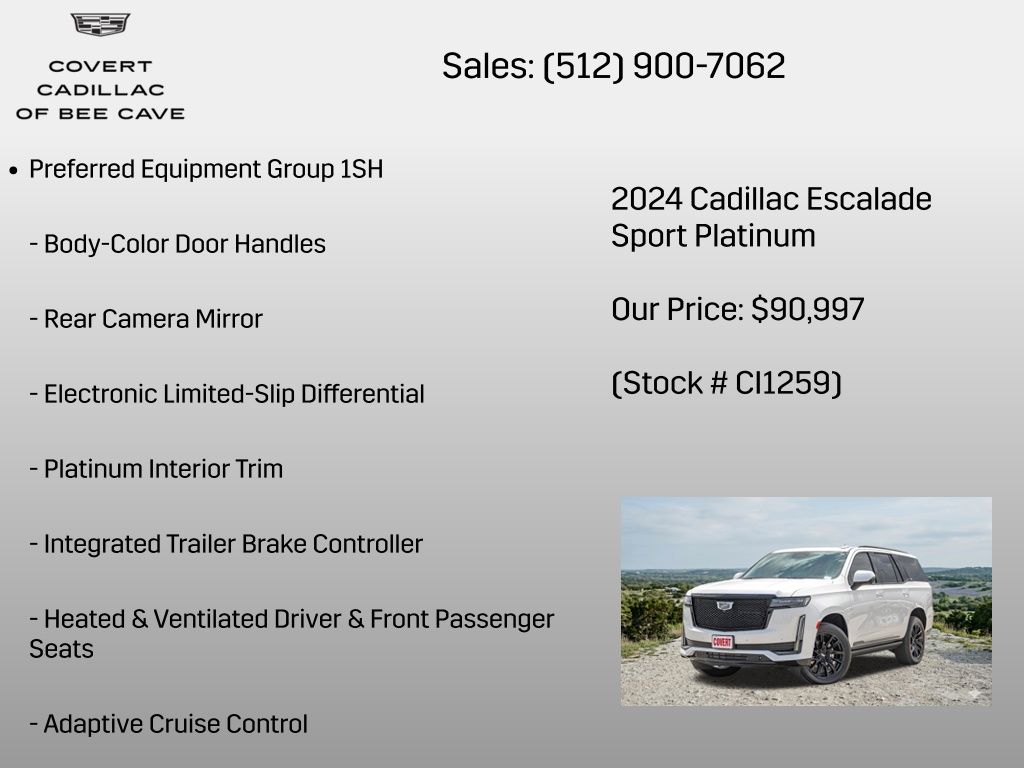 Used Car 2024 Cadillac Escalade  Sport Platinum For Sale Under $100,000 In Austin, Texas