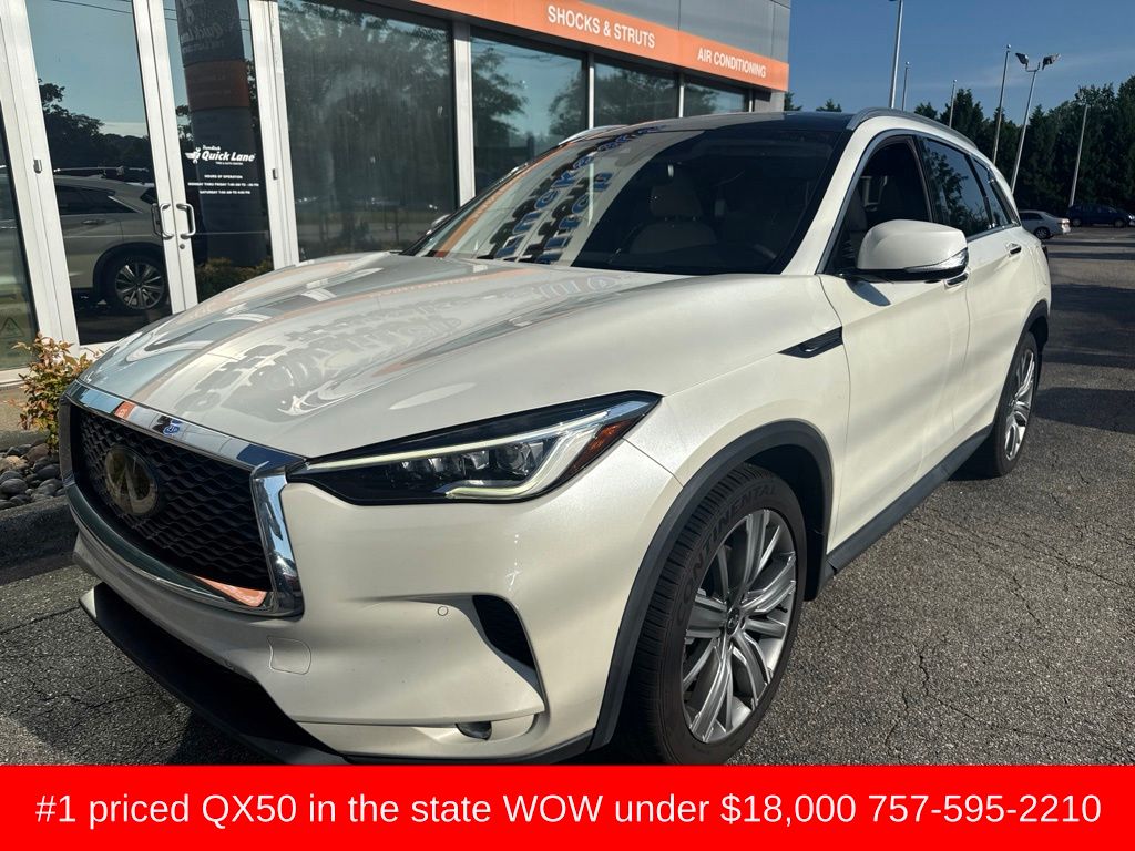 Majestic White 2021 INFINITI QX50 SUV / Crossover Front-Wheel Drive Continuously Variable Transmission