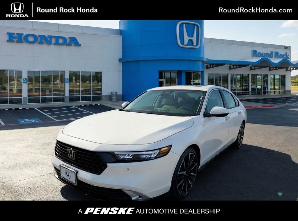 White 2026 Honda Accord Hybrid Sedan Front-Wheel Drive Continuously Variable Transmission