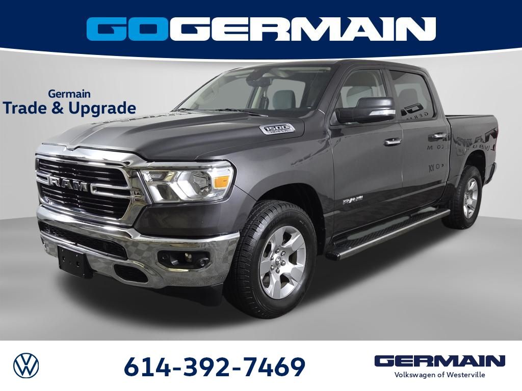 Gray (Granite Crystal Metallic Clearcoat) 2019 RAM 1500 Big Horn Crew Cab 4WD Pickup Truck Four-Wheel Drive 8-Speed Automatic