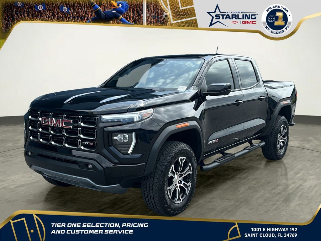 Onyx Black 2025 GMC Canyon AT4 Crew Cab 4WD Pickup Truck Four-Wheel Drive 8-Speed Automatic