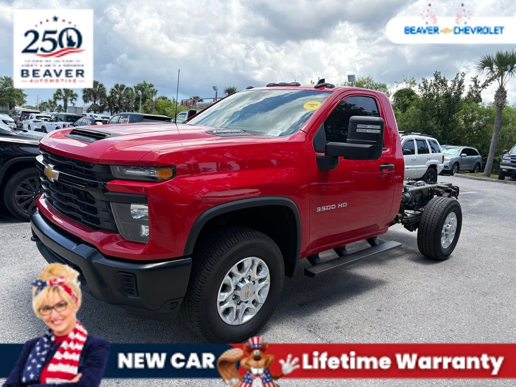 Red 2025 Chevrolet Silverado 3500HD Pickup Truck Four-Wheel Drive Automatic