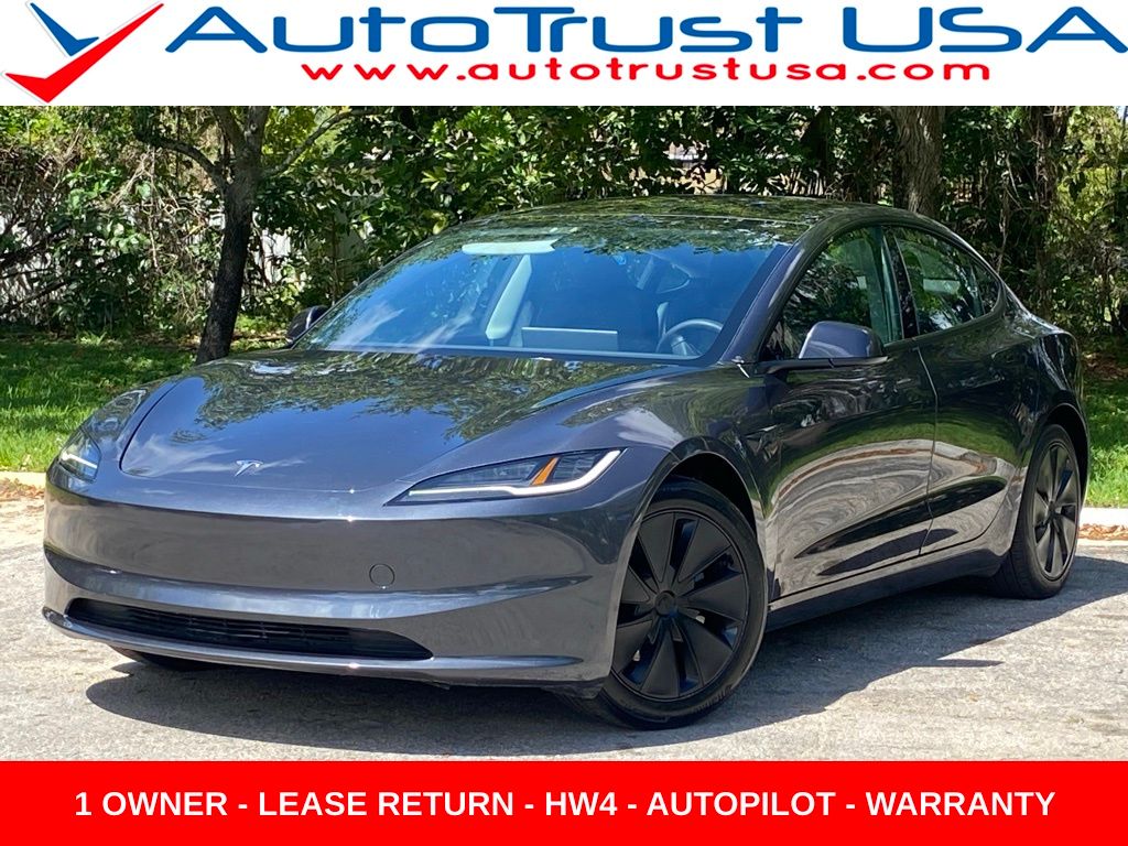Gray 2024 Tesla Model 3 RWD Sedan Rear-Wheel Drive 1-Speed Automatic