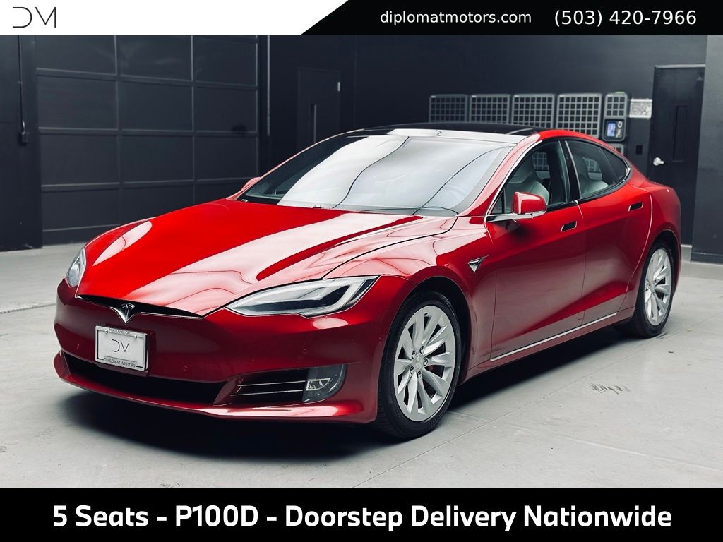 Red Multi-Coat 2017 Tesla Model S Sedan All-Wheel Drive 1-Speed Automatic