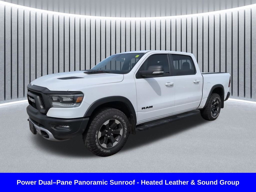 Bright White Clearcoat 2021 RAM 1500 Rebel Crew Cab 4WD Pickup Truck Four-Wheel Drive 8-Speed Automatic