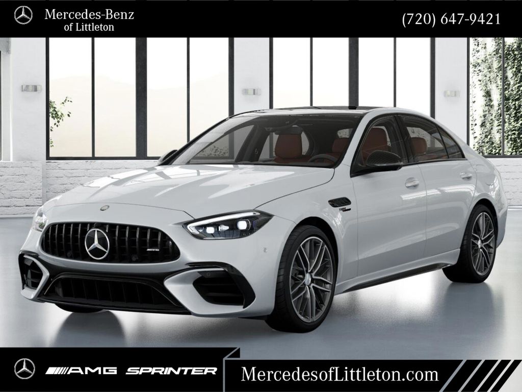 MANUFAKTUR Moonlight White Metallic 2026 Mercedes-Benz C-Class AMG C 63 S E Performance Sedan All-Wheel Drive 9-Speed Automatic