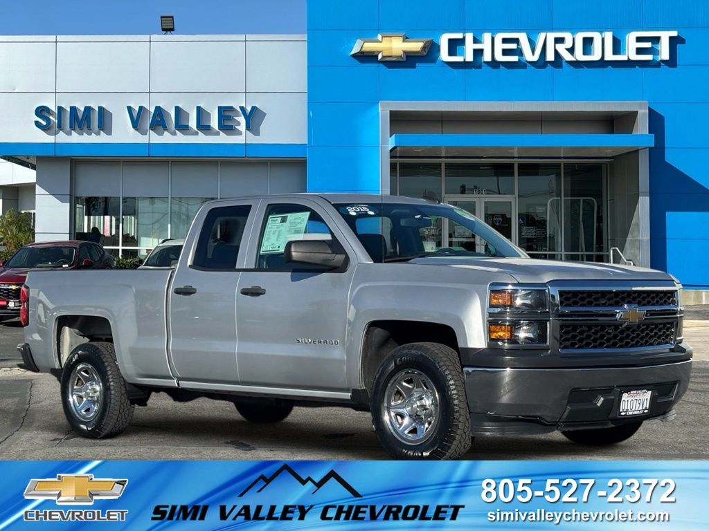 Silver Ice Metallic 2015 Chevrolet Silverado 1500 LS Double Cab RWD Pickup Truck 4X2 6-Speed Automatic Overdrive