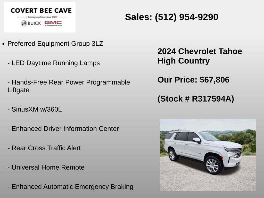 Used Car 2024 Chevrolet Tahoe  High Country For Sale Under $70,000 In Austin, Texas