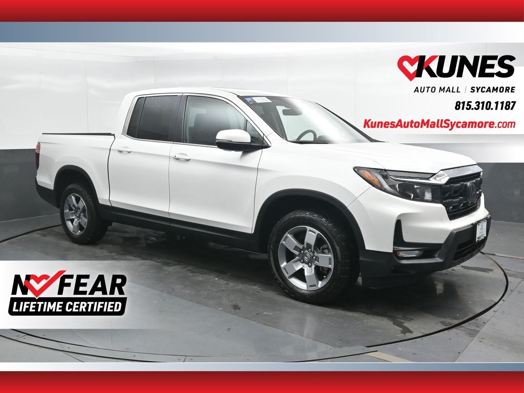 Platinum White Pearl 2025 Honda Ridgeline Pickup Truck All-Wheel Drive 9-Speed Automatic