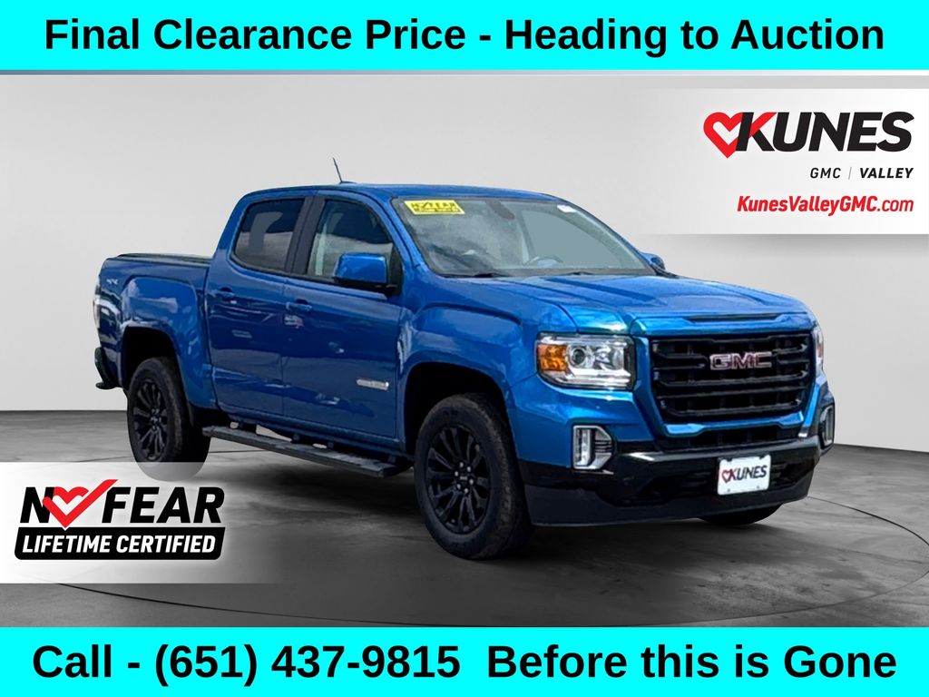 Dynamic Blue Metallic 2022 GMC Canyon Pickup Truck Four-Wheel Drive 8-Speed Automatic