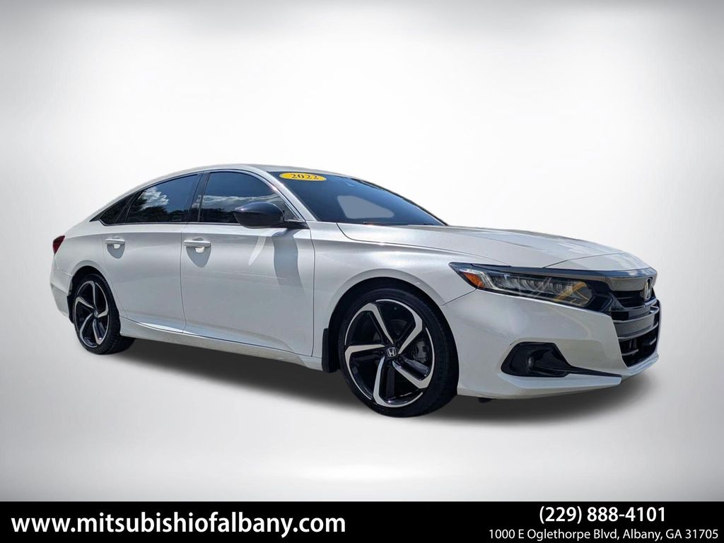 White 2022 Honda Accord Sedan Front-Wheel Drive Continuously Variable Transmission