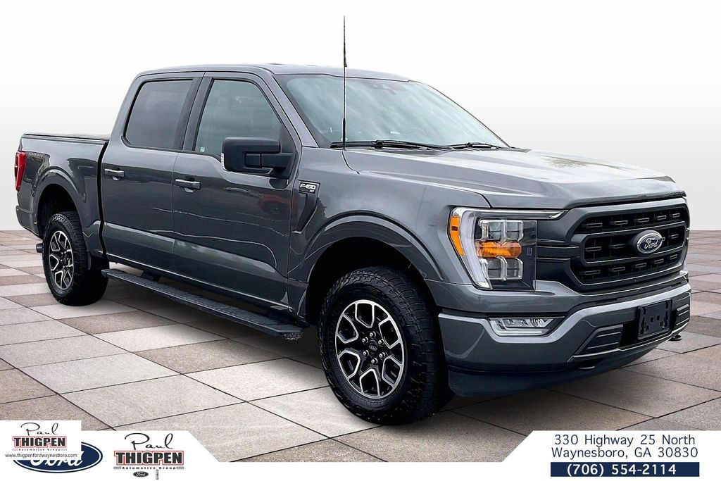 Gray 2021 Ford F-150 XLT SuperCrew 4WD Pickup Truck Four-Wheel Drive Automatic