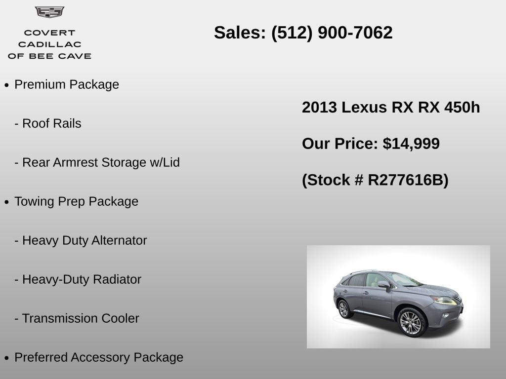 Used Car 2013 Lexus Rx  450h For Sale Under $15,000 In Austin, Texas
