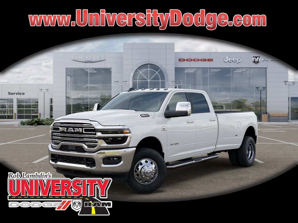 Bright White Clearcoat 2026 RAM 3500 Laramie Crew Cab LB DRW 4WD Pickup Truck Four-Wheel Drive 8-Speed Automatic