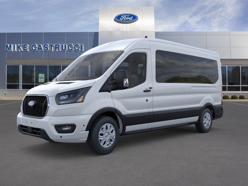 Oxford White 2026 Ford Transit Passenger 350 XLT Medium Roof LB RWD Van Rear-Wheel Drive