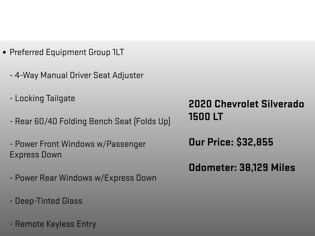 2020 Chevrolet Silverado 1500 LT White at Luther Ford